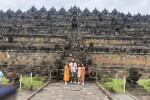 Sunrise on Punthuk Setumbu, Borobudur Temple, the Rice Terraces and the Selogriyo Temple
