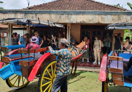 Borobudur Temple Candirejo Village on Horse Cart